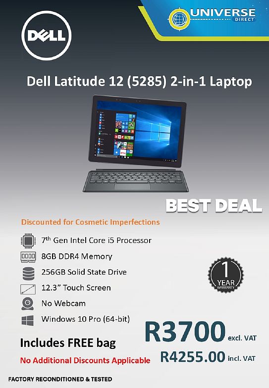 BD DELL12 (5285) I5 2.6/8G/256SD/W10P/TS