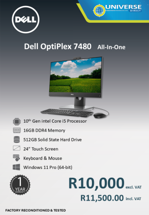 DELL 7480 AIO I5 10TH 16GB/512SSD/W11P/T