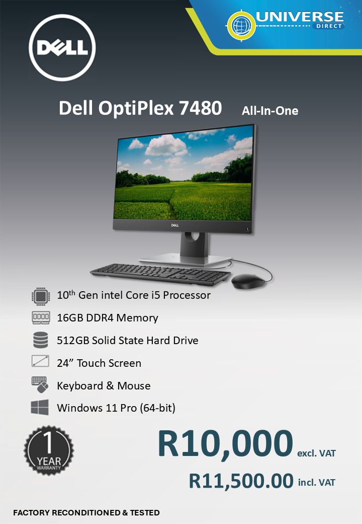 DELL 7480 AIO I5 10TH 16GB/512SSD/W11P/T