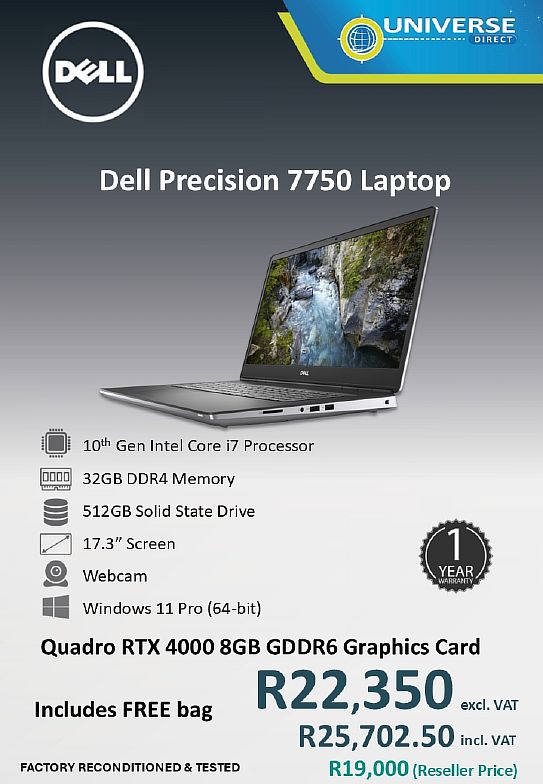 DELL PREC 7750 I7 10TH 32GB/512SSD/W11P