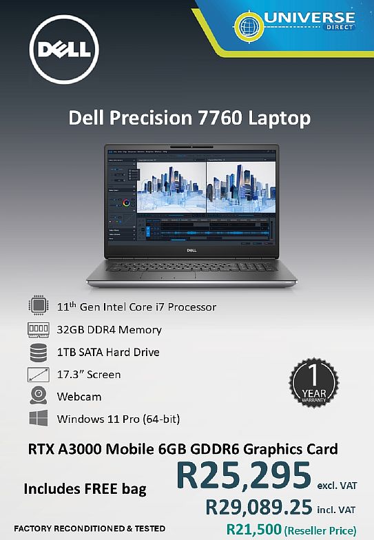DELL PREC 7760 I7 11TH 32GB/1TB/W11P