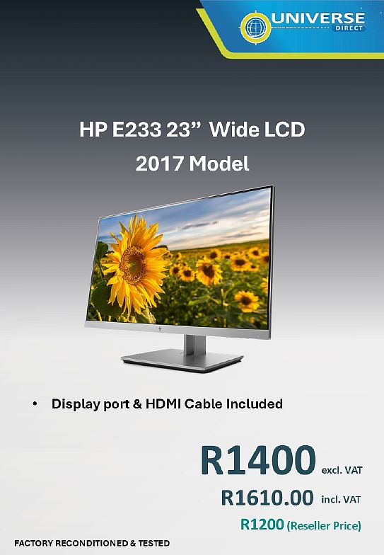 23″ HP E233 WIDE REFURB