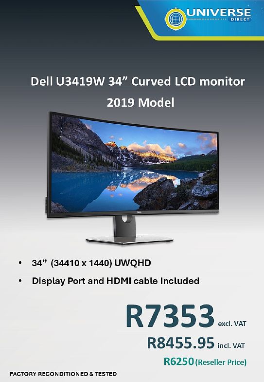 34″ DELL U3419W LCD