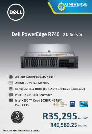 DELL R740 2XN GOLD 18C 256GB/NOHDD