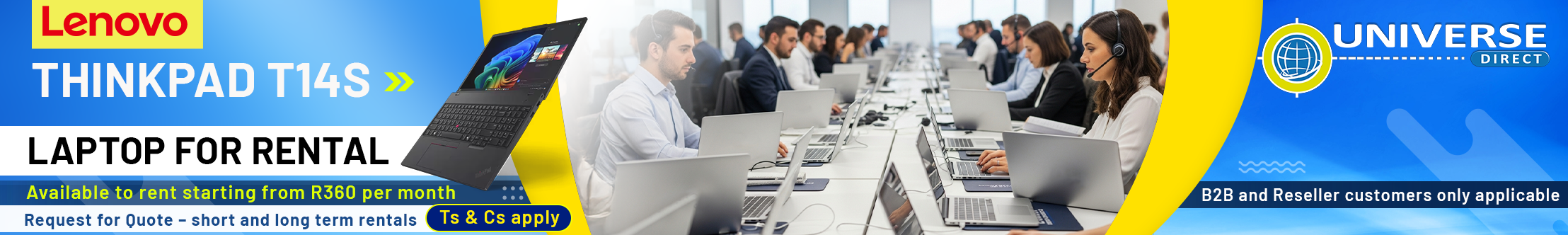 Rental laptop - Lenovo THinkPad T14S Web banner19126