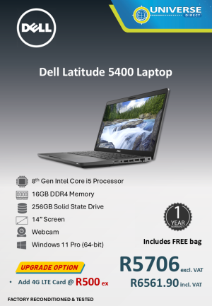 DELL 5400 I5 8TH 16GB/256SSD/W11P