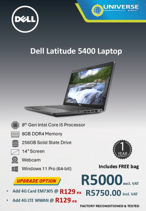 DELL 5400 I5 8TH 8GB/256SSD/W11P
