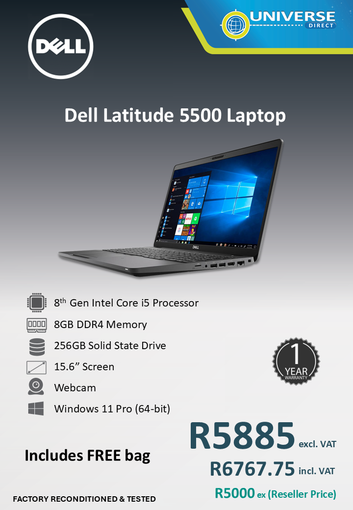 DELL 5500 I5 8TH 8GB/256SSD/W11P
