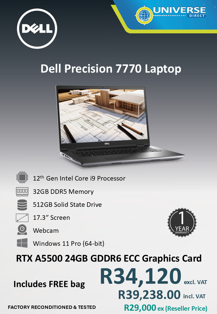 DELL PREC 7770 I9 12TH 32GB/512SSD/W11P
