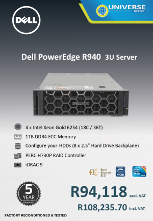 DELL R940 4 X 18C/36T CPU 6254 1TB/NOHDD