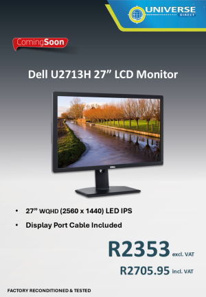 27" DELL U2713H REFURBISHED LCD