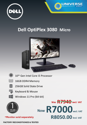 DELL 3080 MICRO I5-10TH 16GB/256SSD/W11P