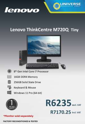 LEN M720Q TINY I7 8TH 16GB/256SSD/W11P