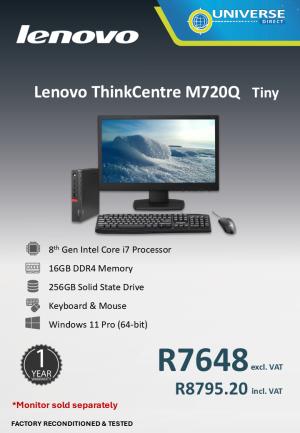 LEN M720Q TINY I7 8TH 16GB/256SSD/W11P