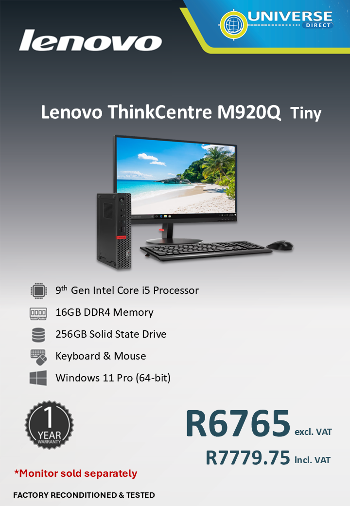 LEN M920Q TINY I5-9TH 16GB/256SSD/W11P