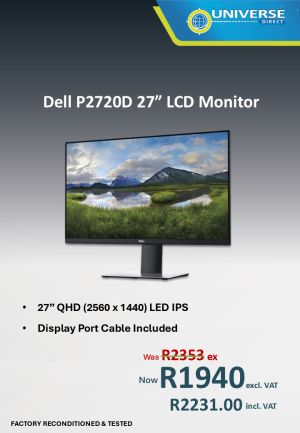 27" DELL P2720D REFURBISHED LCD