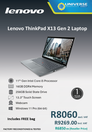 LEN X13 G2 I5 11TH 16GB/256SSD/W11P/TS