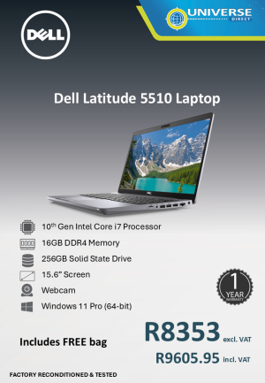 DELL 5510 I7 10TH 16GB/256SSD/W11P