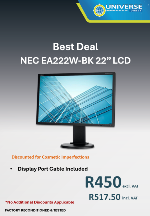 BD 22" NEC E222WBK WIDE LCD (VGA+DVI)