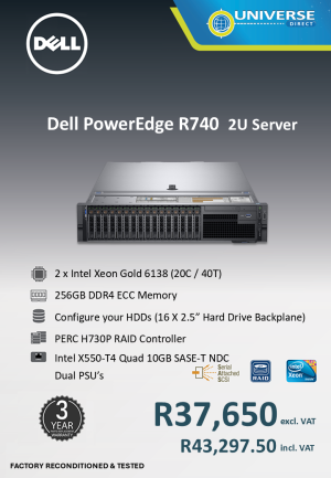 DELL R740 2XN GOLD 6140 20C 256GB/NOHDD