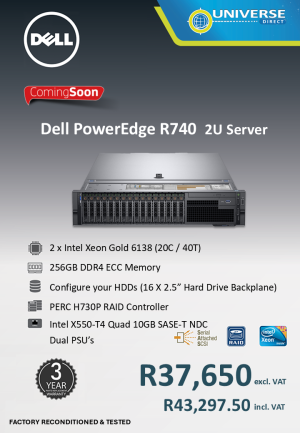 DELL R740 2XN GOLD 6140 20C 256GB/NOHDD