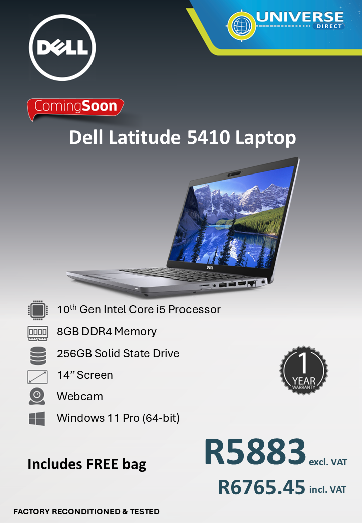 DELL 5410 I5 10TH 8GB/256SSD/W11P