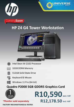 HP Z4 G4 TWR XN W-2102 32GB/512SSD/W11P
