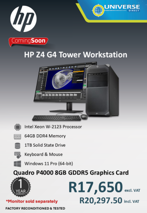 HP Z4 G4 XN W-2123 64GB/1TBSSD/W11P