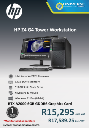 HP Z4 G4 TWR XN W-2125 32GB/512SSD/W11P