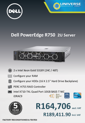DELL PE R750 2XN GOLD 5318Y NORAM/NOHDD