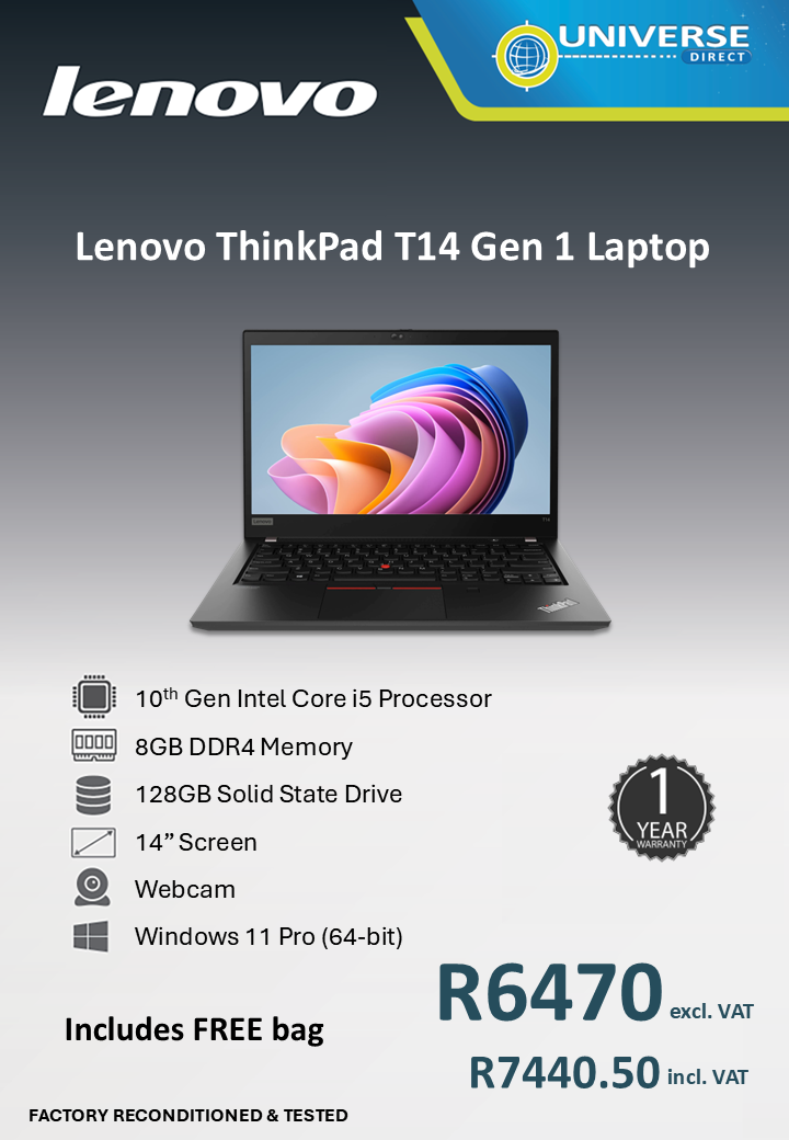 LEN T14 G1 NB I5-10TH 8GB/128SSD/W11P