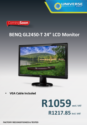 24" BENQ GL2450-T LCD