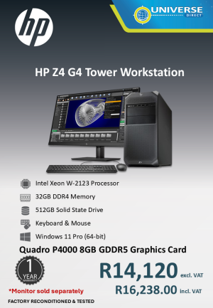 HP Z4 G4 XN W-2123 32GB/512SSD/W11P