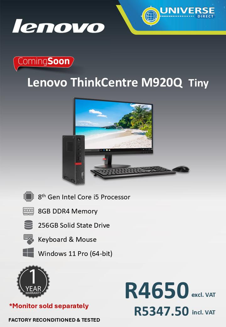 LEN M920Q TINY I5 8TH 8GB/256SSD/W11P