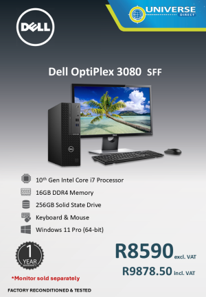 DELL 3080 SFF I7 10TH 16GB/256SSD/W11P