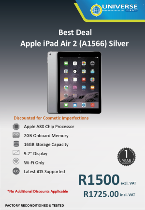 BD APPLE 16GB WIFI A1566 SILVER
