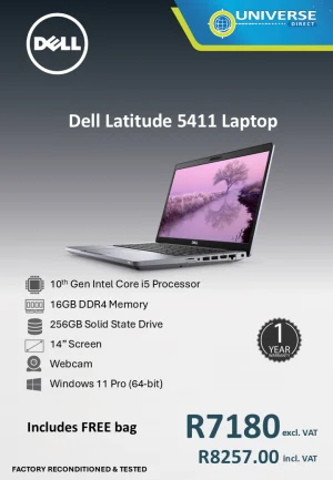 DELL 5411 I5 10TH 16GB/256SSD/W11P