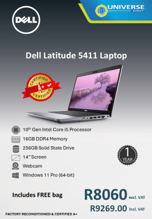 DELL 5411 I5 10TH 16GB/256SSD/W11P A+